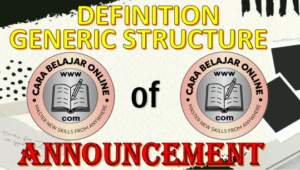 Definition and generic structure of announcement.